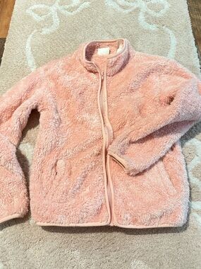 Daytrip Soft Blush Fuzzy Zip Jacket